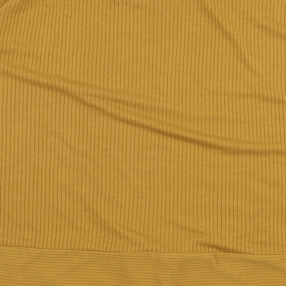 Marks and Spencer Womens Yellow  Polyester Jersey T-Shirt Size M Round Neck