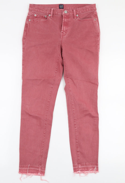 Gap Womens Pink  Polyester Skinny Jeans Size 27 in L27 in Slim Zip