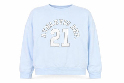 Topshop Womens Blue  Cotton Pullover Sweatshirt Size L  Pullover - Athletic Dept.