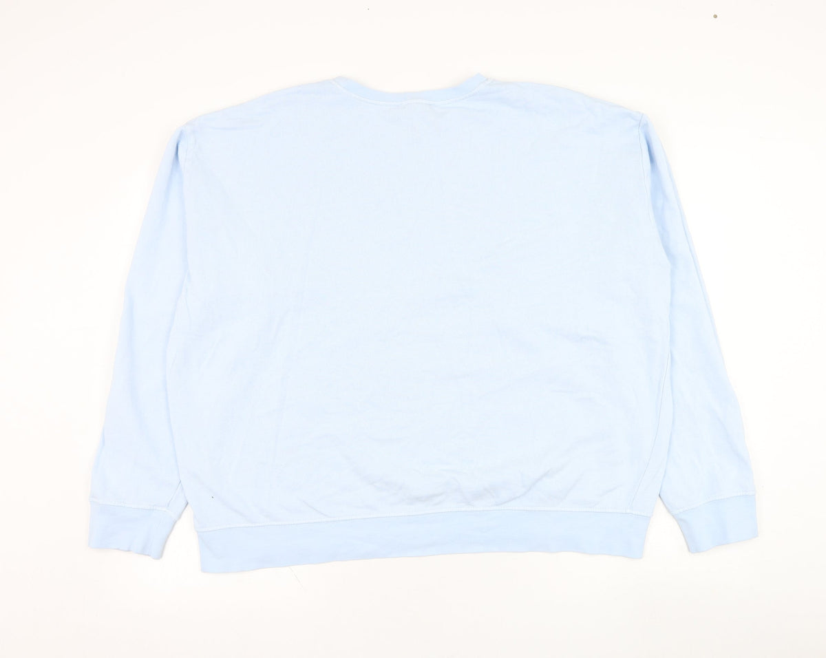 Topshop Womens Blue  Cotton Pullover Sweatshirt Size L  Pullover - Athletic Dept.