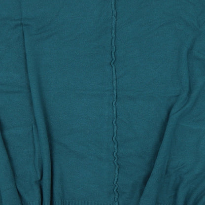 M & V Womens Green Round Neck  Polyester Cape Jumper Size L