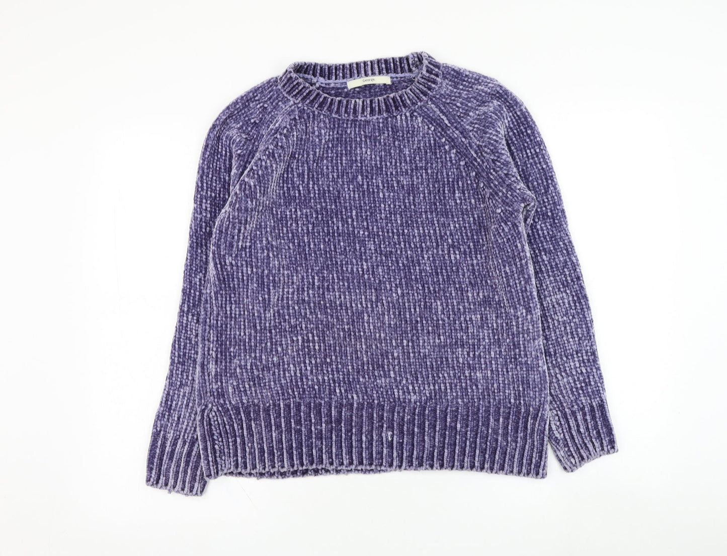 George Womens Blue Round Neck  Polyester Pullover Jumper Size 8