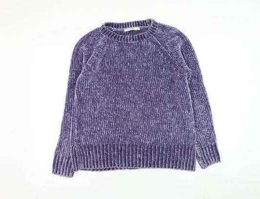 George Womens Blue Round Neck  Polyester Pullover Jumper Size 8