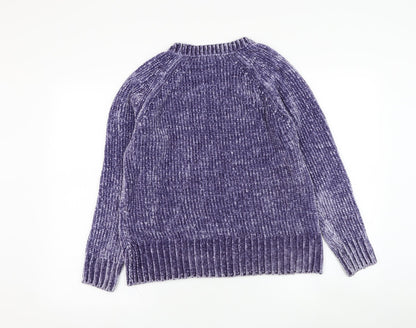 George Womens Blue Round Neck  Polyester Pullover Jumper Size 8