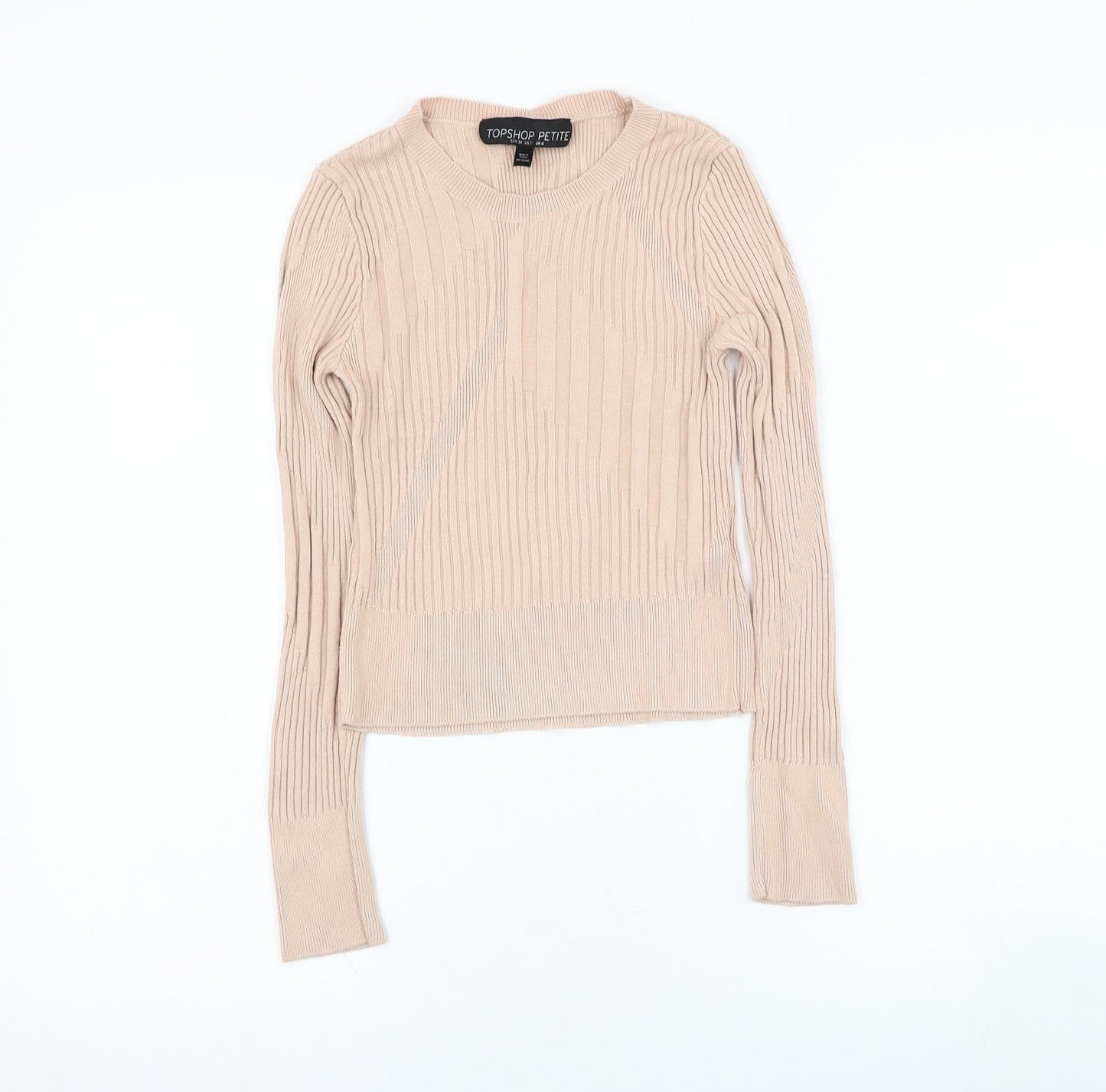 Womens UK Size 6 Topshop Beige Pullover Jumper