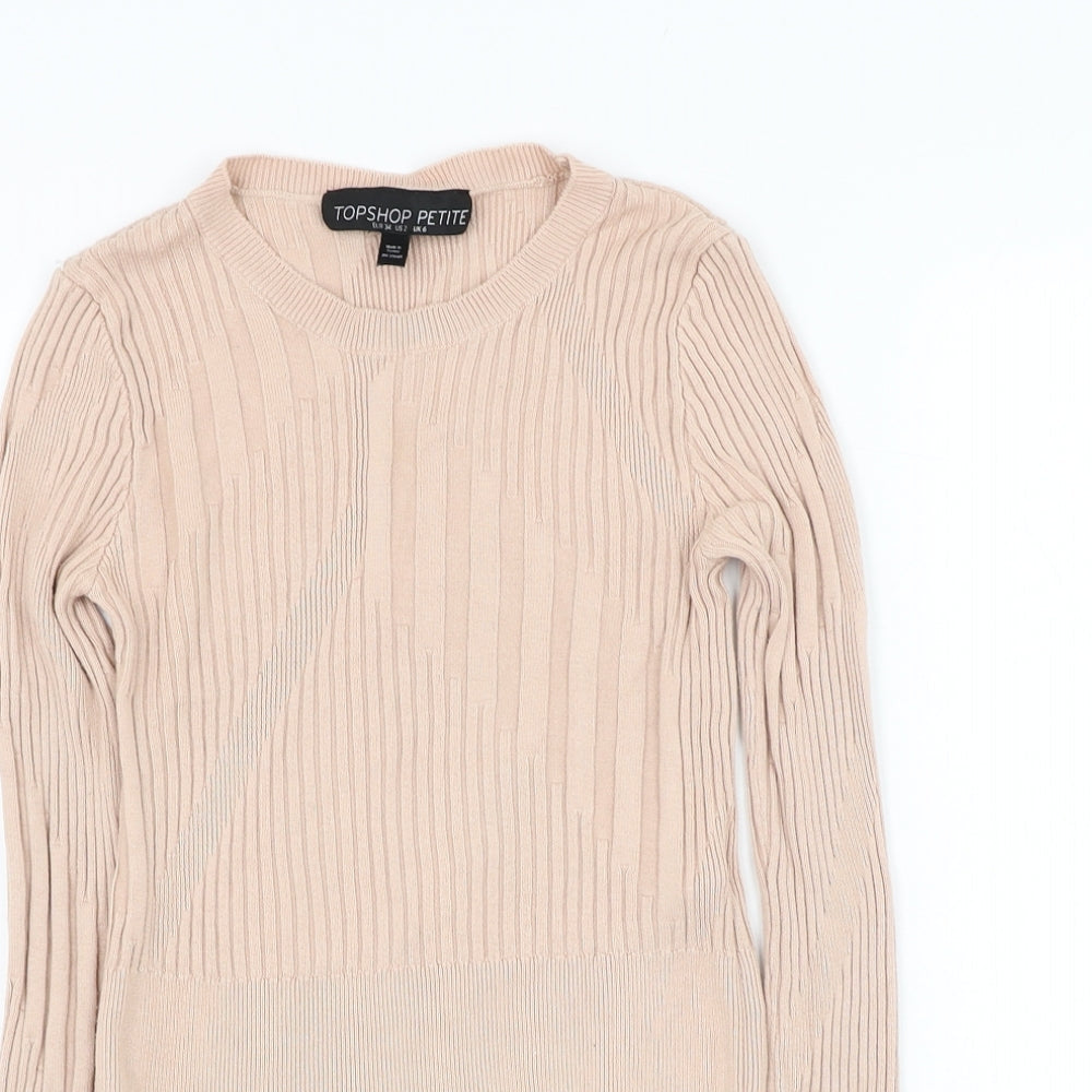 Womens UK Size 6 Topshop Beige Pullover Jumper