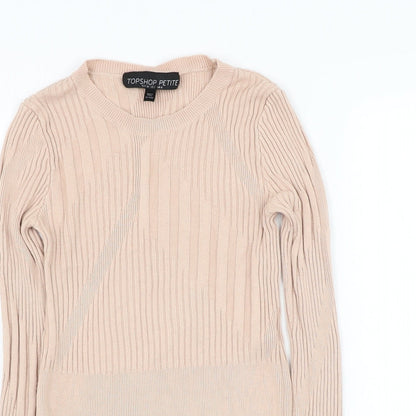Womens UK Size 6 Topshop Beige Pullover Jumper