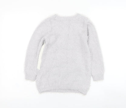 Primark Girls Purple Round Neck  Polyamide Pullover Jumper Size 6-7 Years  Pullover - Unicorn