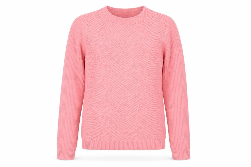 Amara Reya Womens Pink Round Neck  Acrylic Pullover Jumper Size S
