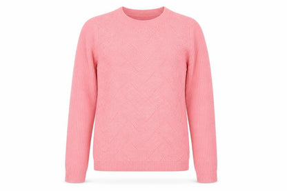 Amara Reya Womens Pink Round Neck  Acrylic Pullover Jumper Size S