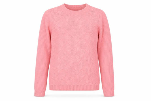 Amara Reya Womens Pink Round Neck  Acrylic Pullover Jumper Size S