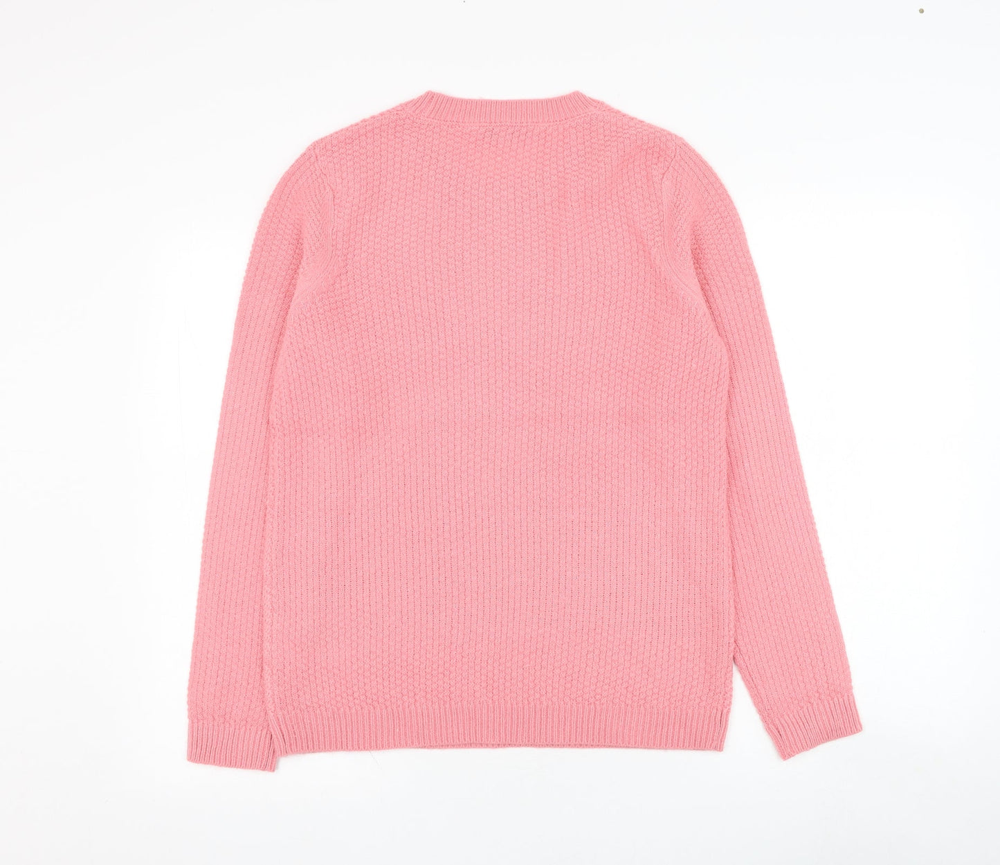 Amara Reya Womens Pink Round Neck  Acrylic Pullover Jumper Size S