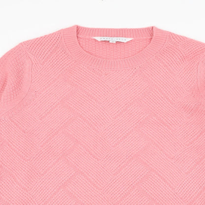 Amara Reya Womens Pink Round Neck  Acrylic Pullover Jumper Size S