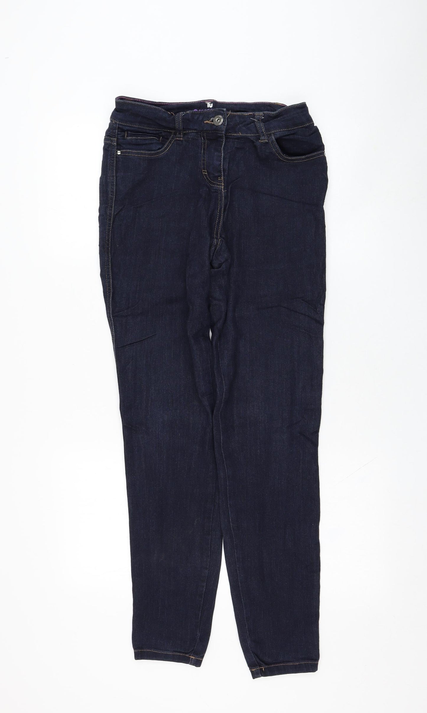 TU Womens Blue  Viscose Skinny Jeans Size 10 L31 in Regular Zip
