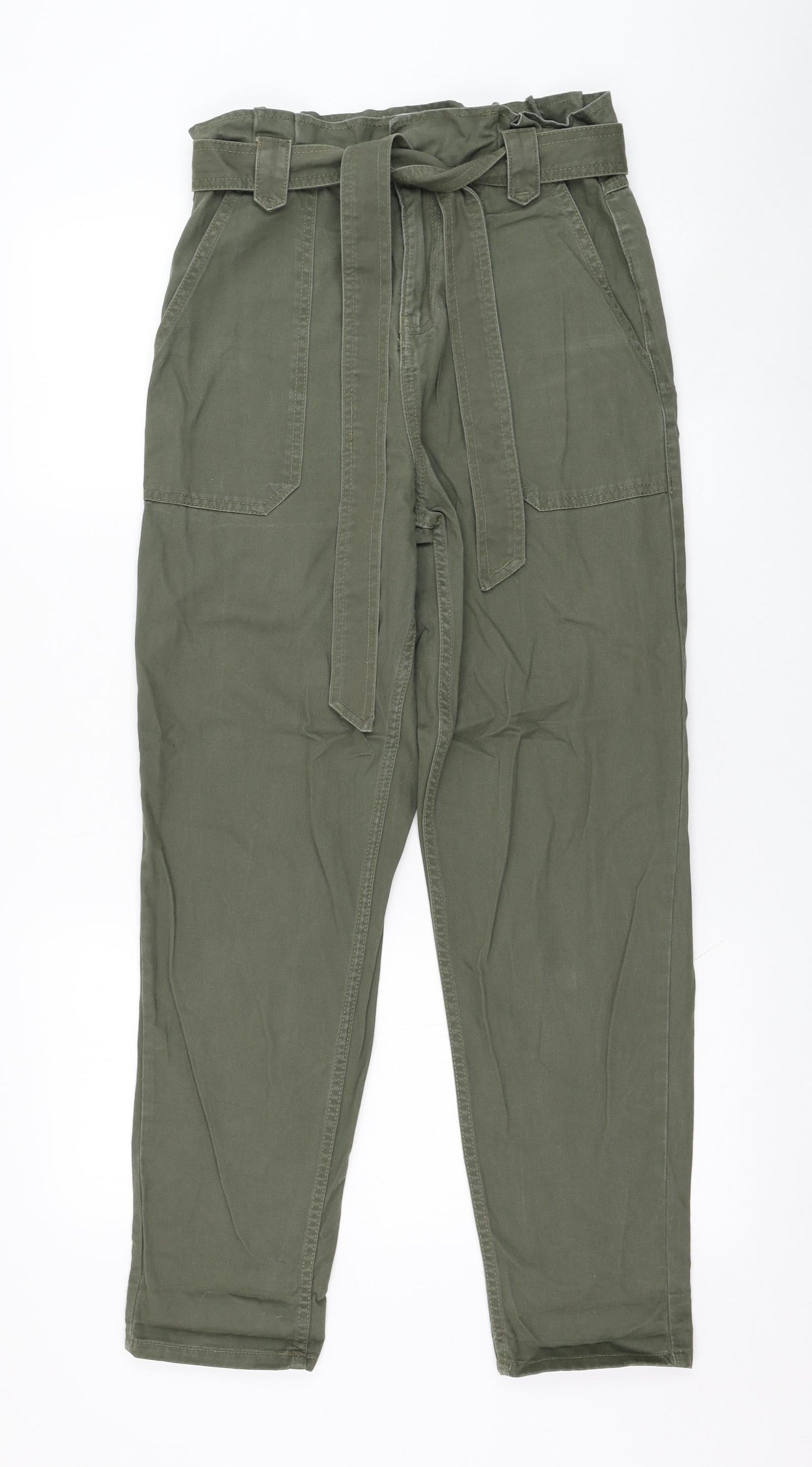 New Look Womens Green  Cotton Straight Jeans Size 8 L28 in Regular Zip