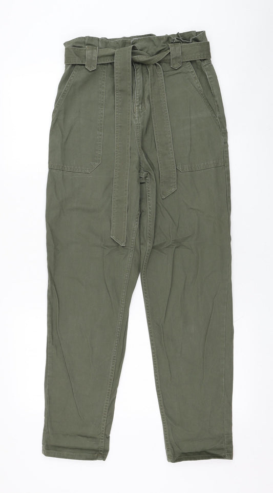 New Look Womens Green  Cotton Straight Jeans Size 8 L28 in Regular Zip