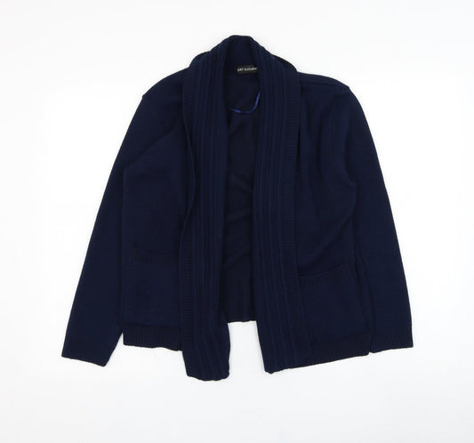 Just Elegance Womens Blue Square Neck  Acrylic Cardigan Jumper Size M