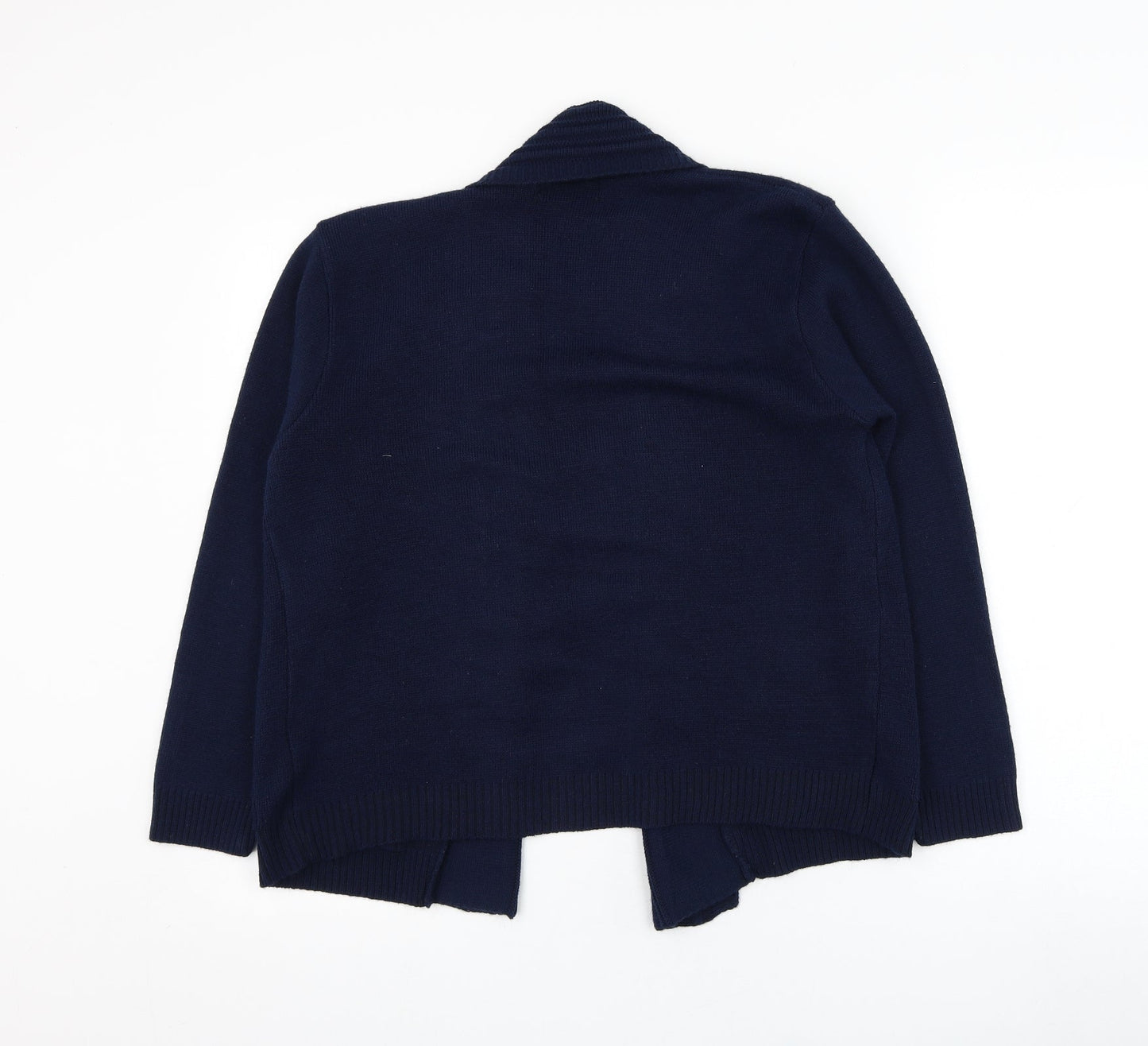 Just Elegance Womens Blue Square Neck  Acrylic Cardigan Jumper Size M