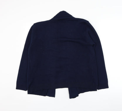 Just Elegance Womens Blue Square Neck  Acrylic Cardigan Jumper Size M