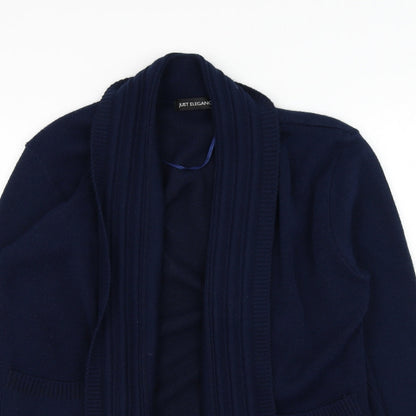 Just Elegance Womens Blue Square Neck  Acrylic Cardigan Jumper Size M