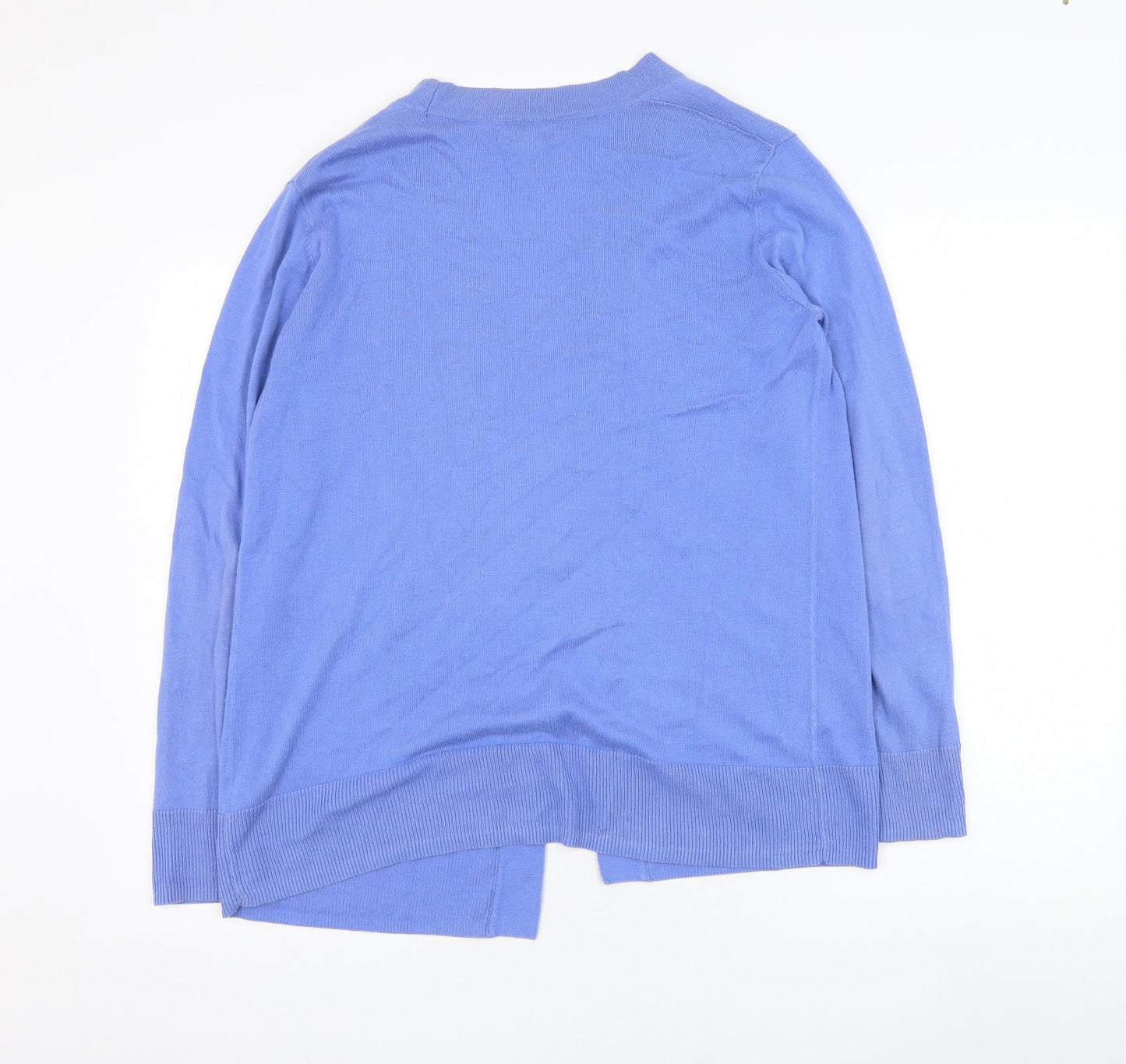 Gap Womens Blue Square Neck  Cotton Cardigan Jumper Size M