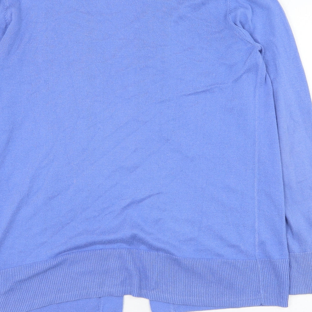 Gap Womens Blue Square Neck  Cotton Cardigan Jumper Size M