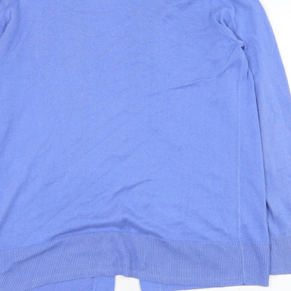 Gap Womens Blue Square Neck  Cotton Cardigan Jumper Size M