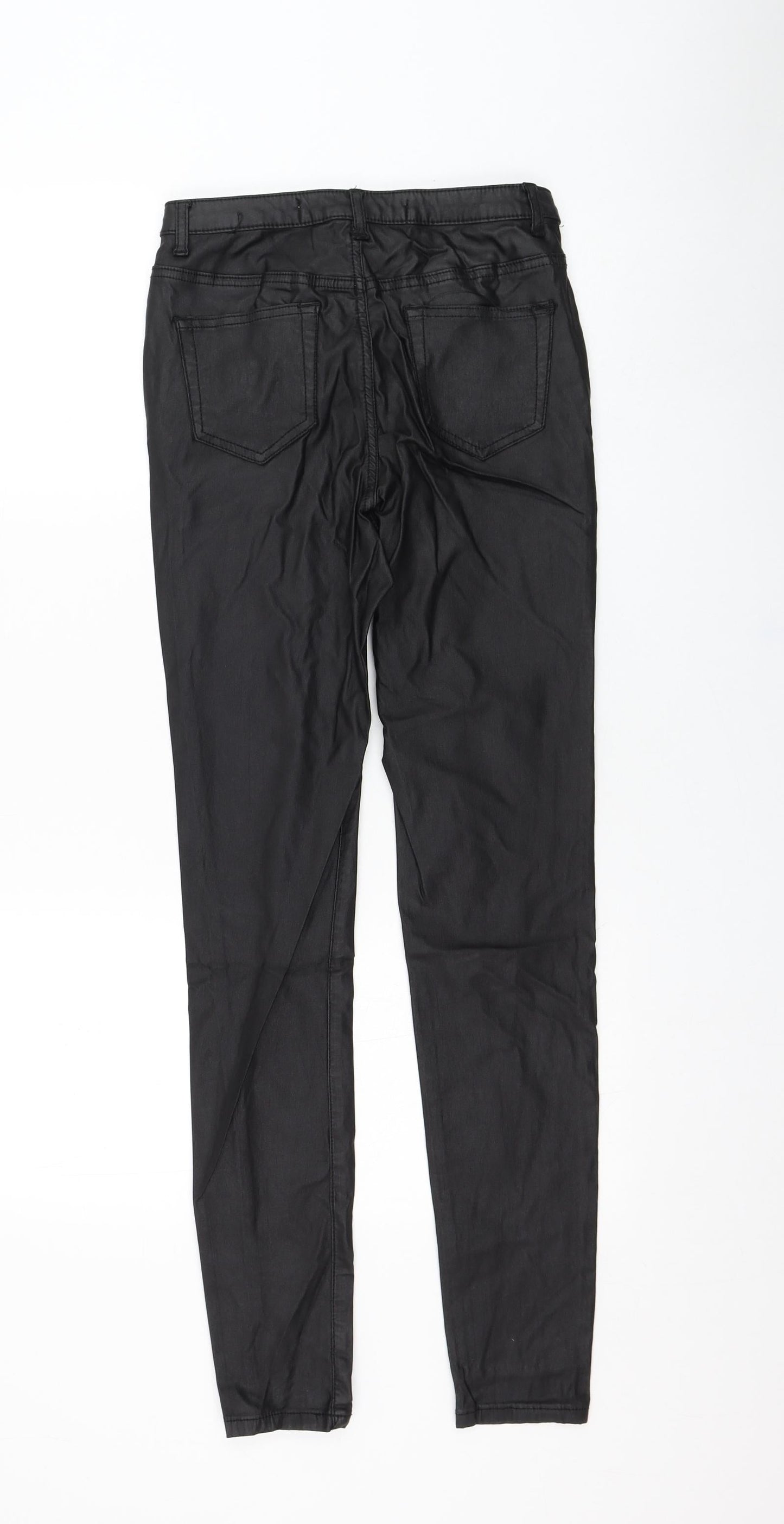 Primark Womens Black  Viscose Trousers  Size 10 L29 in Regular Zip