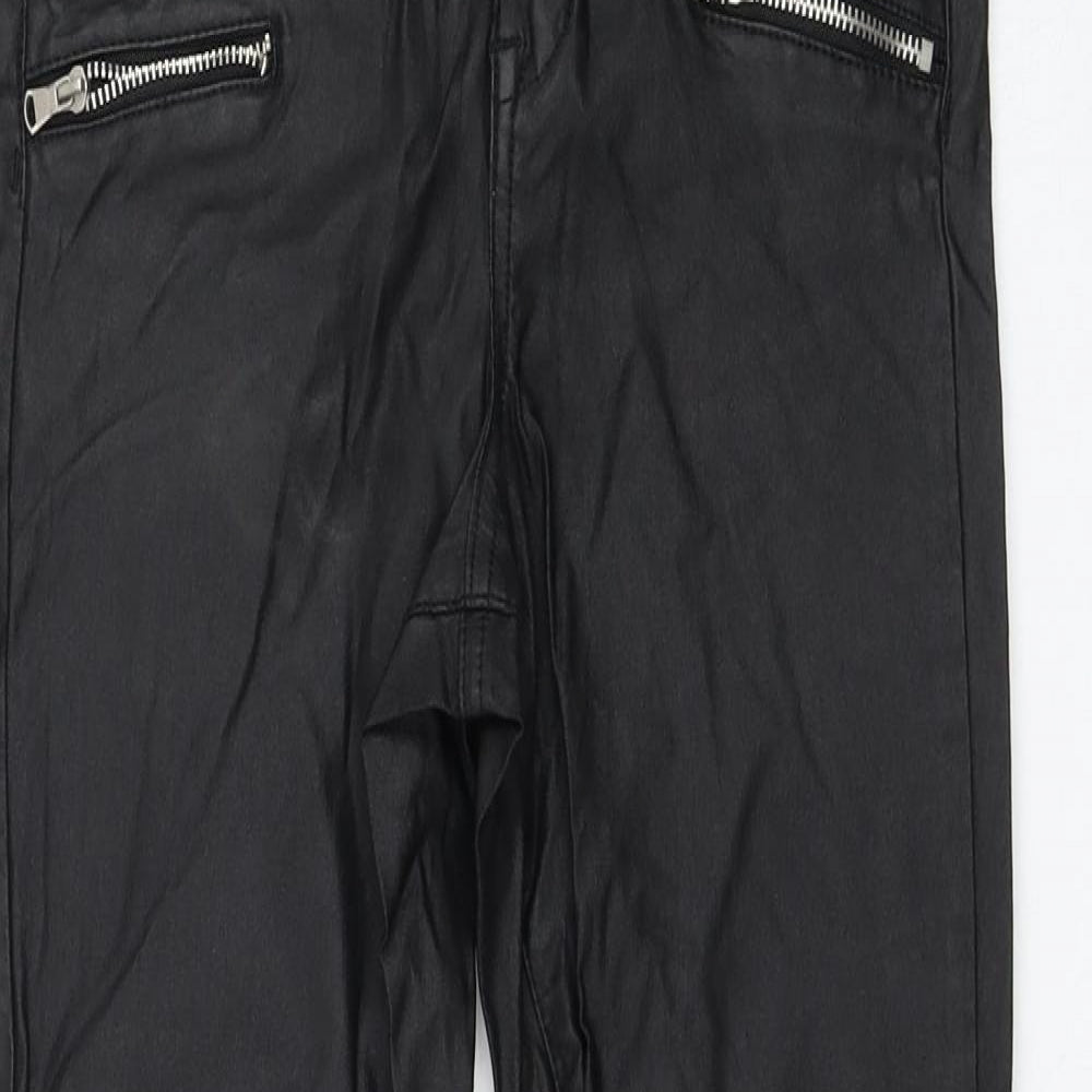 Primark Womens Black  Viscose Trousers  Size 10 L29 in Regular Zip