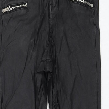 Primark Womens Black  Viscose Trousers  Size 10 L29 in Regular Zip