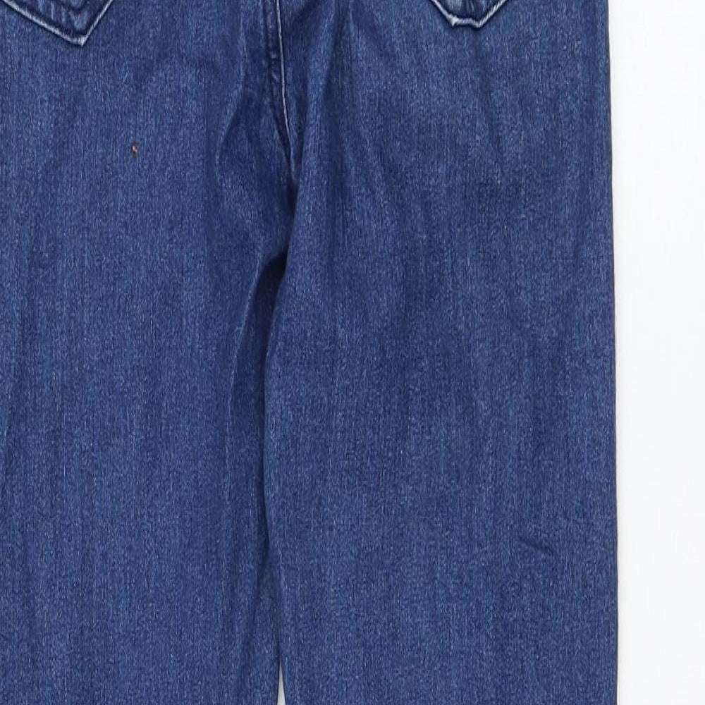 Boohoo Womens Blue  Cotton Skinny Jeans Size 8 L28 in Regular Zip