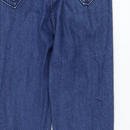 Boohoo Womens Blue  Cotton Skinny Jeans Size 8 L28 in Regular Zip