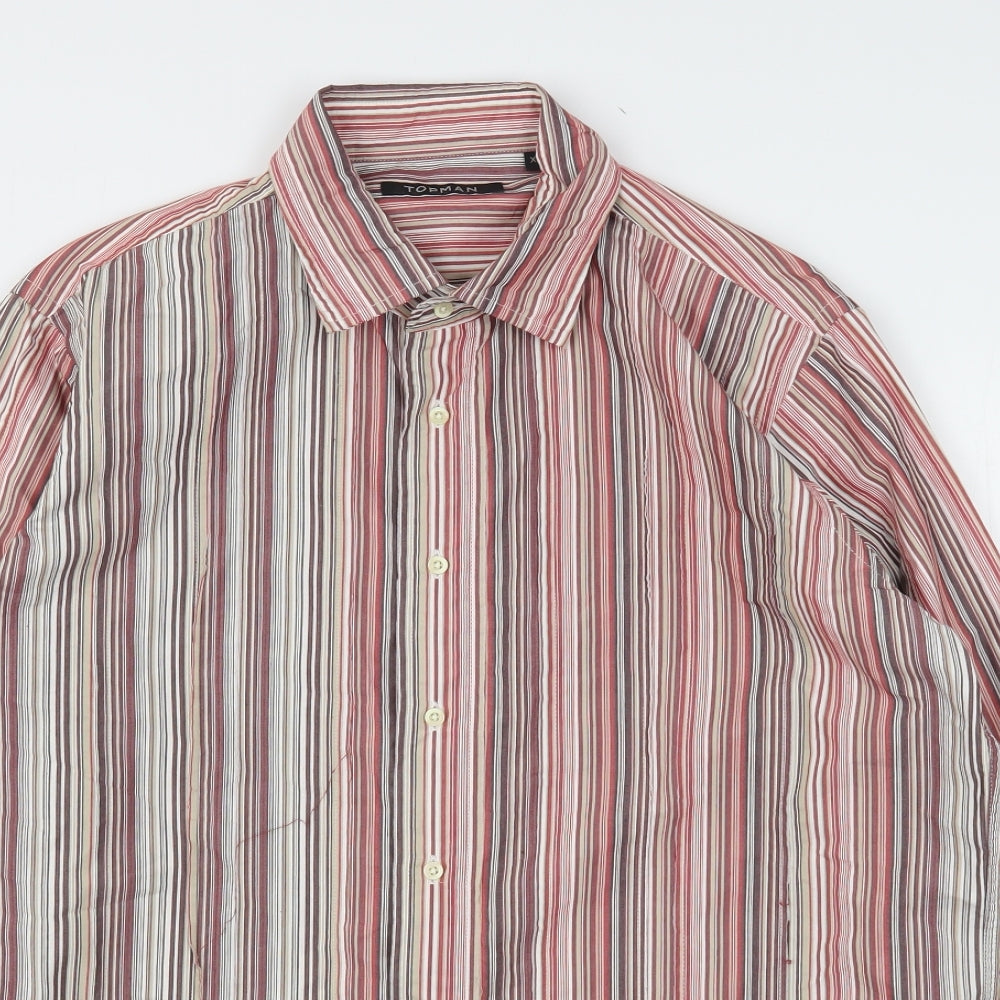 Mens UK Size XL Topman Multicoloured  Button-Up Long Sleeve Casual Shirt