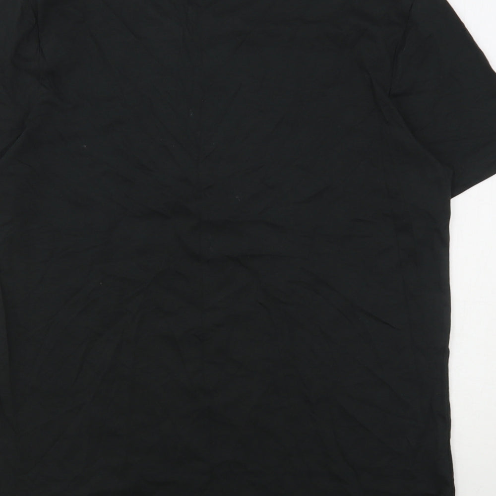 TU Mens Black  Cotton  T-Shirt Size S Round Neck  - Christmas