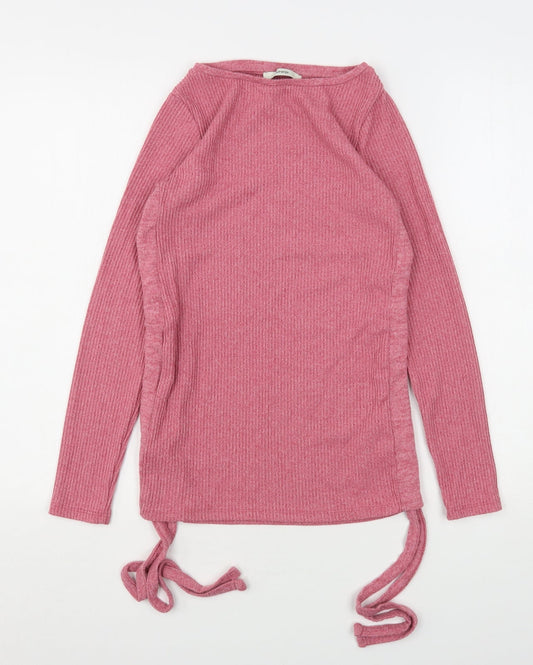 George Womens Pink Round Neck  Viscose Pullover Jumper Size S