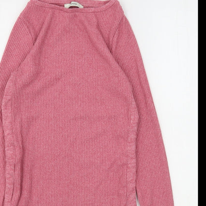 George Womens Pink Round Neck  Viscose Pullover Jumper Size S