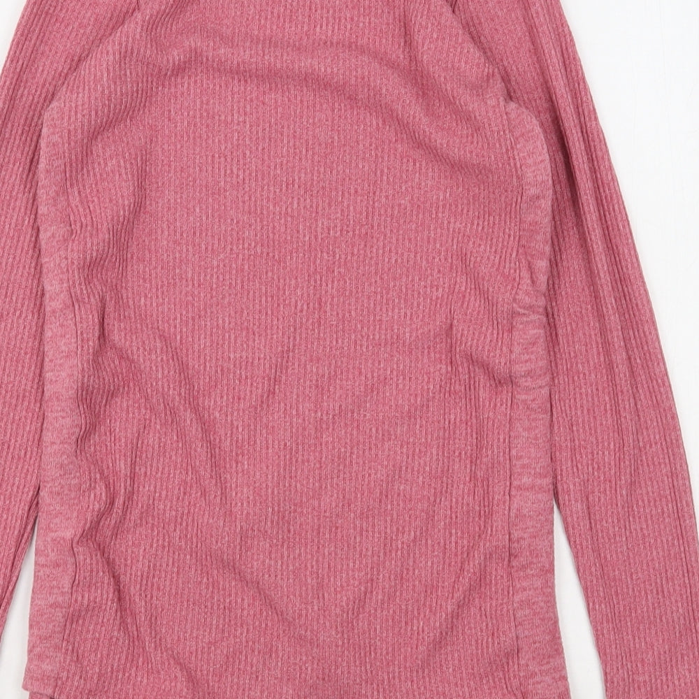 George Womens Pink Round Neck  Viscose Pullover Jumper Size S
