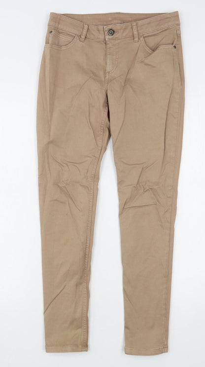 Iconic Womens Beige  Cotton Skinny Jeans Size 30 in L28 in Regular