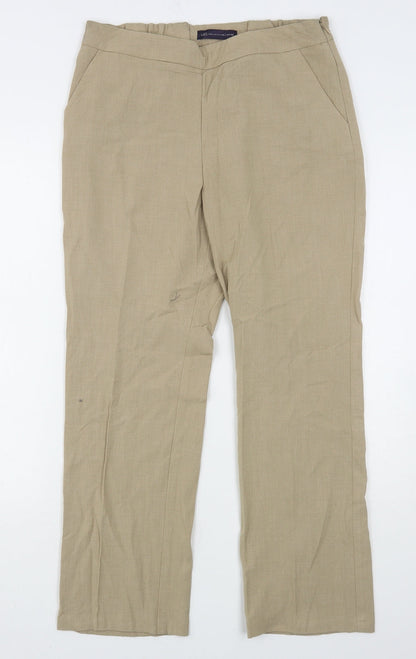 Womens UK Size 12 Marks and Spencer Slim Fit  Beige Trousers