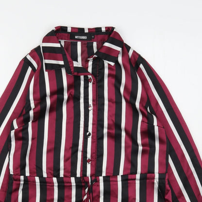 Missguided Womens Multicoloured Striped Polyester Playsuit One-Piece Size 6 L3 in
