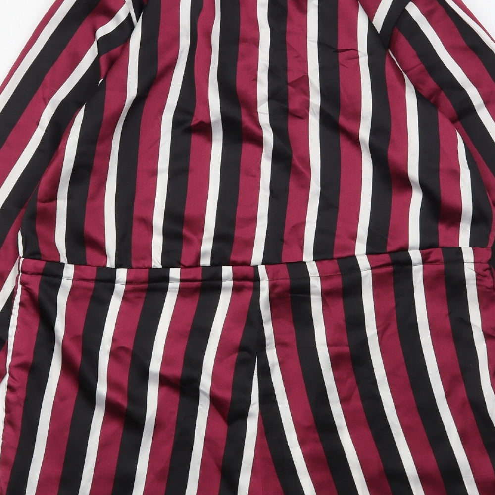 Missguided Womens Multicoloured Striped Polyester Playsuit One-Piece Size 6 L3 in