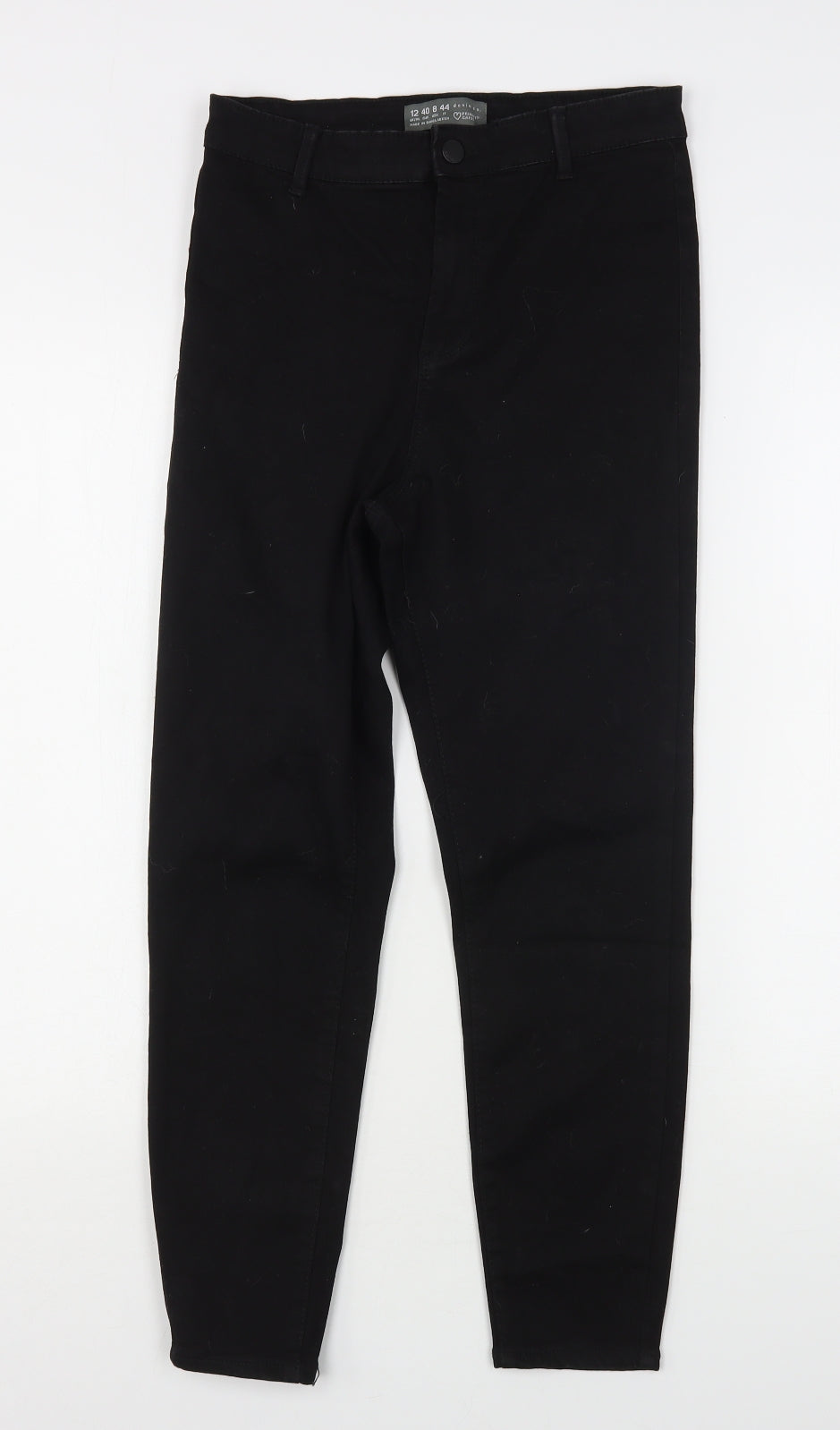 Denim Co Womens Black  Cotton Skinny Jeans Size 12 L24 in Regular