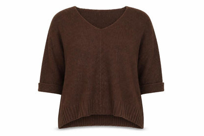 Womens UK Size L Preworn Brown Pullover Jumper