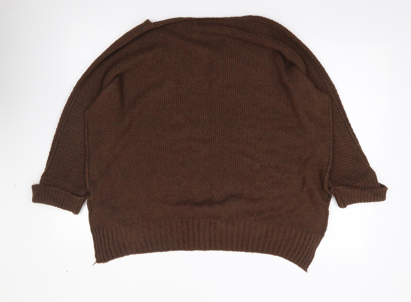 Womens UK Size L Preworn Brown Pullover Jumper