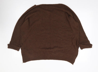 Womens UK Size L Preworn Brown Pullover Jumper