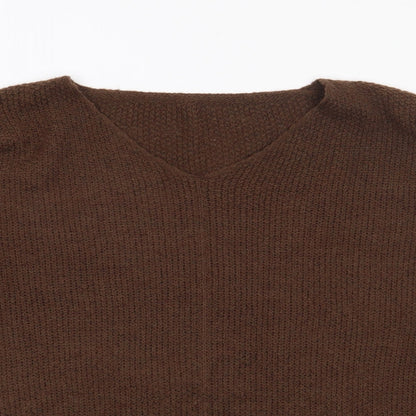 Womens UK Size L Preworn Brown Pullover Jumper