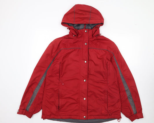 One Valley Womens Red   Rain Coat Coat Size M  Zip