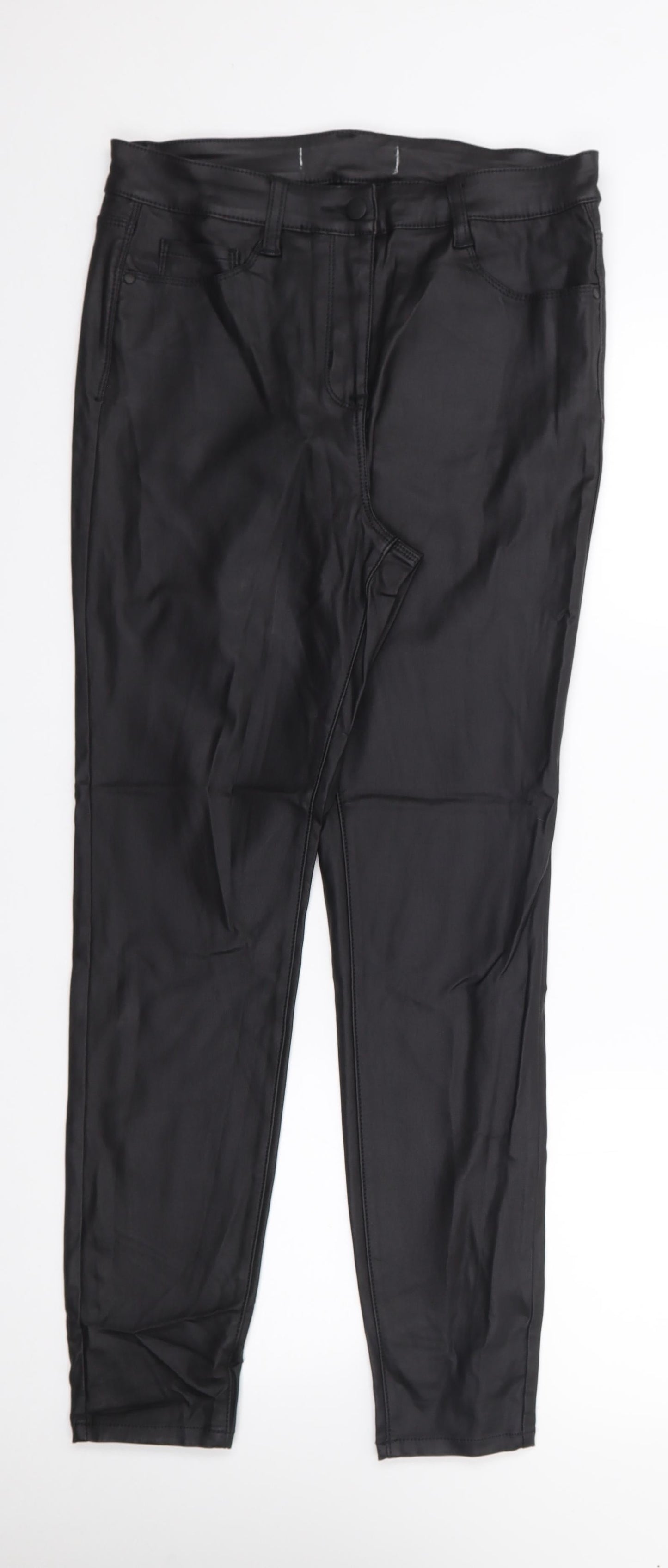 Womens UK Size S Preworn Regular Fit Jegging Black Trousers