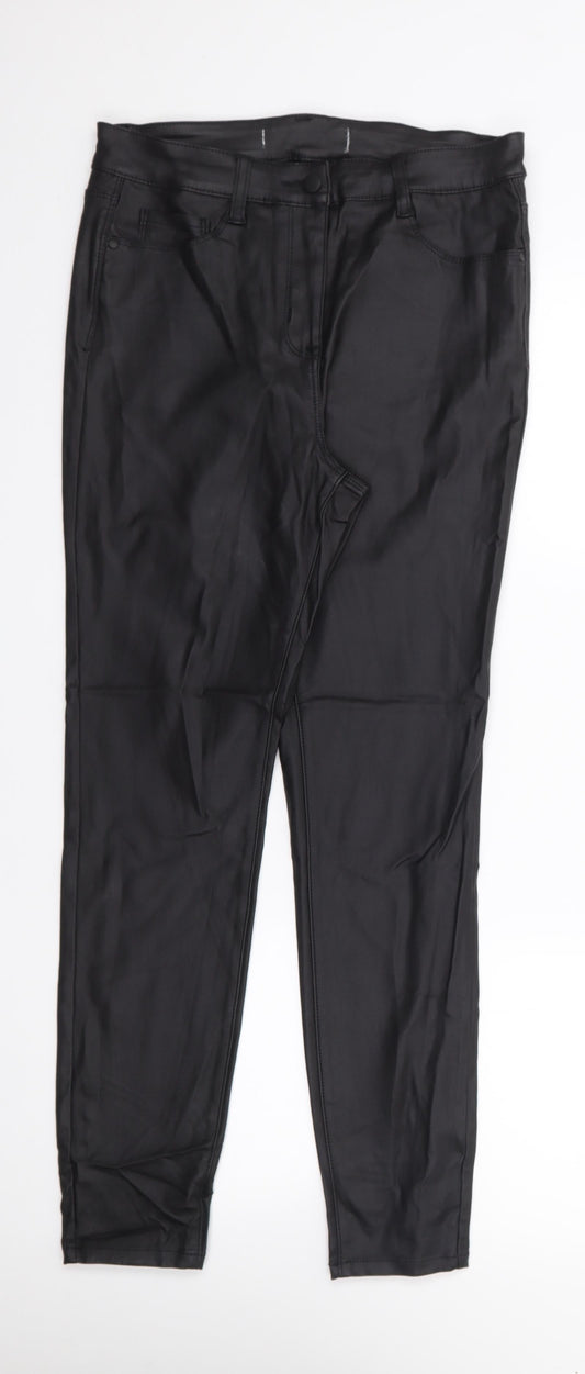 Womens UK Size S Preworn Regular Fit Jegging Black Trousers