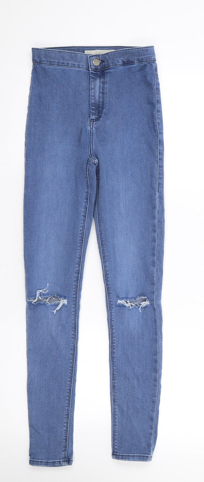 Topshop Womens Blue  Cotton Jegging Jeans Size 26 in L27 in Regular Zip